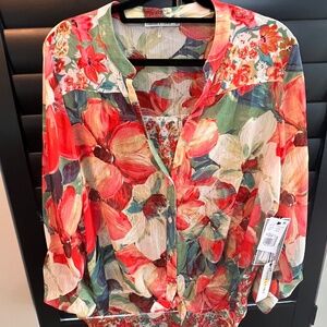 Women’s Sheer, Floral Blouse